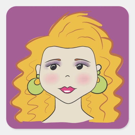 Retrostijl Vierkante Sticker (Voorkant)