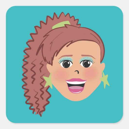 Retrostijl Vierkante Sticker (Voorkant)