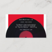 Retrostijl vinylplaat bord cover visitekaartje (Achterkant)