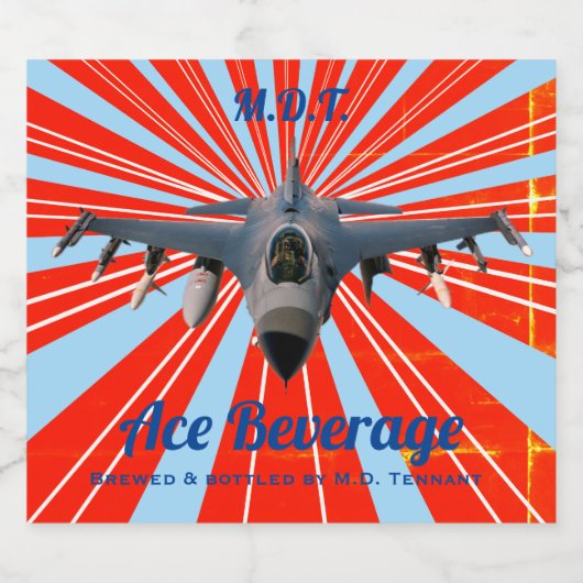 Retrostijl Vuurjet Bier Etiket (Enkel label)