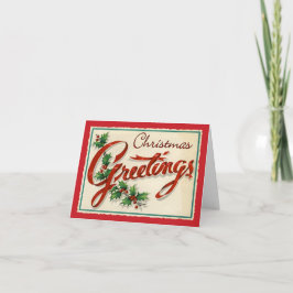 Retrostijl witte kerstkaart feestdagen kaart