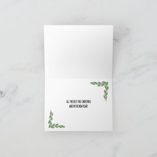 Retrostijl witte kerstkaart feestdagen kaart (Binnen)