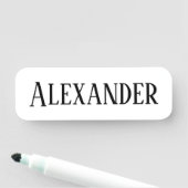 Retrostijl zwart en wit rechthoekig naamplaatje (In situ)