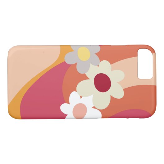 Retrostijlbloemen en -golven Case-Mate iPhone case (Achterkant (Horizontaal))
