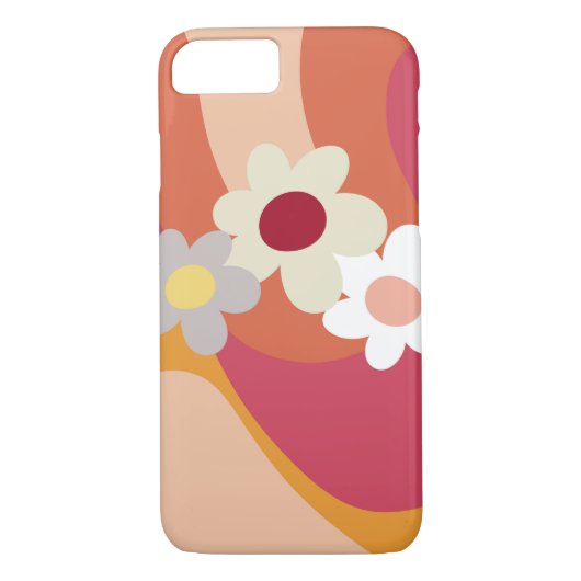 Retrostijlbloemen en -golven Case-Mate iPhone case (Achterkant)
