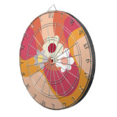 Retrostijlbloemen en -golven dartbord (Voorkant Rechts)