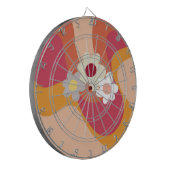 Retrostijlbloemen en -golven dartbord (Voorkant Links)