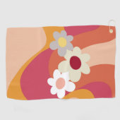 Retrostijlbloemen en -golven golfhanddoek (Horizontaal)