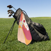 Retrostijlbloemen en -golven golfhanddoek (Groen)