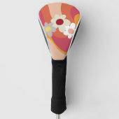 Retrostijlbloemen en -golven golfheadcover (Voorkant)