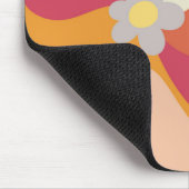 Retrostijlbloemen en -golven muismat (Hoek)