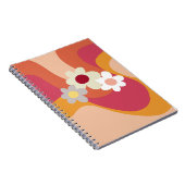 Retrostijlbloemen en -golven notitieboek (Rechterzijde)