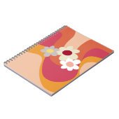 Retrostijlbloemen en -golven notitieboek (Linkerzijde)