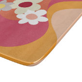 Retrostijlbloemen en -golven snijplank (Hoek)