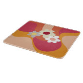 Retrostijlbloemen en -golven snijplank (Hoek)