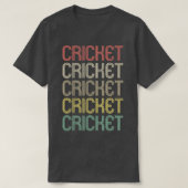 Retrostijlcricketontwerp T-shirt (Design voorkant)