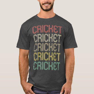 Retrostijlcricketontwerp T-shirt