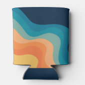 Retrostijlgolven versieren blikjeskoeler (Achterkant)