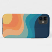 Retrostijlgolven versieren Case-Mate iPhone case (Achterkant (horizontaal))