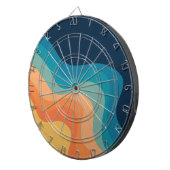 Retrostijlgolven versieren dartbord (Voorkant Rechts)