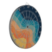 Retrostijlgolven versieren dartbord (Voorkant Links)