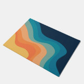 Retrostijlgolven versieren deurmat (Schuin)