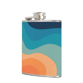 Retrostijlgolven versieren heupfles (Links)