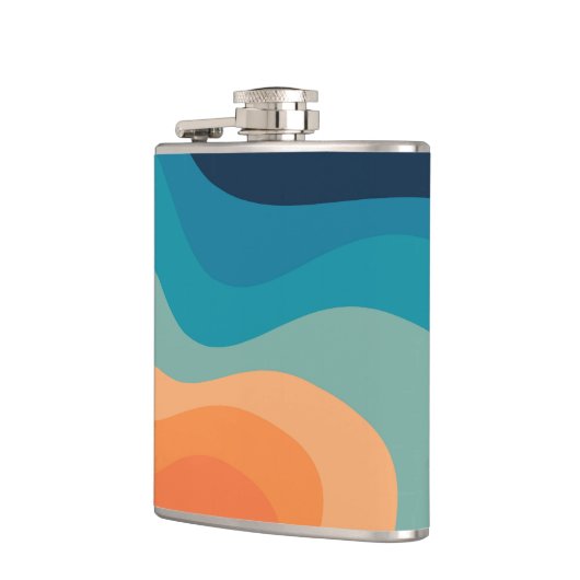 Retrostijlgolven versieren heupfles (Links)