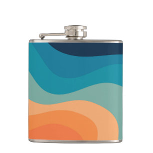 Retrostijlgolven versieren heupfles