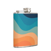 Retrostijlgolven versieren heupfles (Rechts)