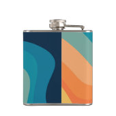 Retrostijlgolven versieren heupfles (Achterkant)