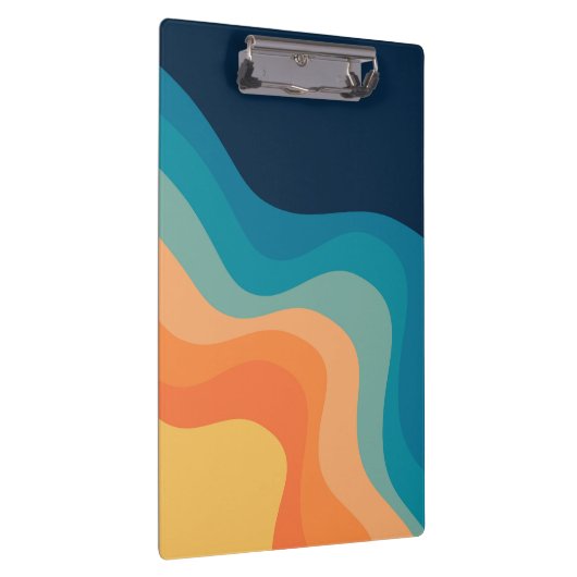Retrostijlgolven versieren klembord (Rechts)