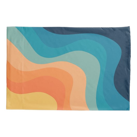 Retrostijlgolven versieren kussensloop (Achterkant)