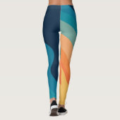 Retrostijlgolven versieren leggings (Achterkant)