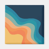 Retrostijlgolven versieren magneet (Voorkant)