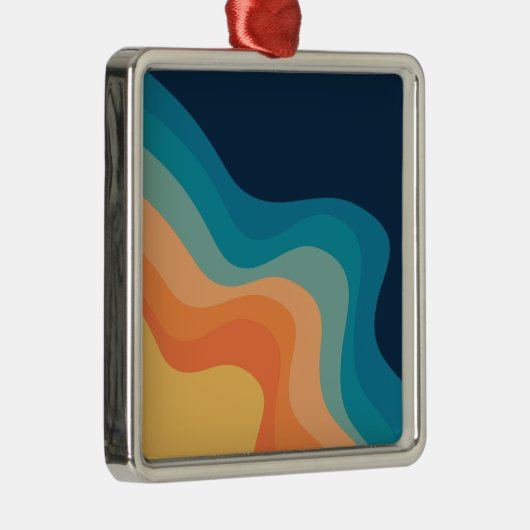 Retrostijlgolven versieren metalen ornament (Rechts)