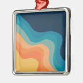 Retrostijlgolven versieren metalen ornament (Links)