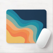 Retrostijlgolven versieren muismat (Met muis)