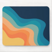 Retrostijlgolven versieren muismat (Voorkant)
