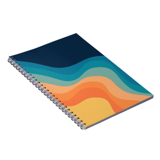 Retrostijlgolven versieren notitieboek (Rechterzijde)