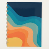 Retrostijlgolven versieren planner (Voorkant)