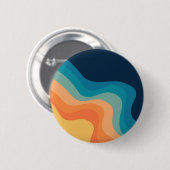 Retrostijlgolven versieren ronde button 5,7 cm (Voorkant /achterkant)