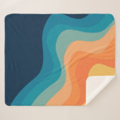 Retrostijlgolven versieren sherpa deken (Voorkant (horizontaal))