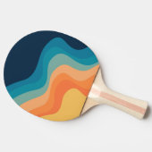 Retrostijlgolven versieren tafeltennisbatje (Zijkant)