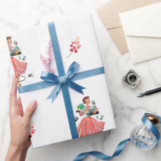 Retrostijlkerstomloop Cadeaupapier