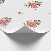 Retrostijlkerstomloop Cadeaupapier (Hoek)