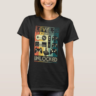 Retrostijlniveau 35 ontgrendelde gamer op zaterdag t-shirt