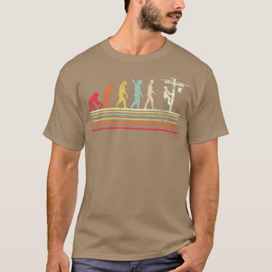 Retrostijlwolontwikkeling van Lineman T-shirt (Voorkant)