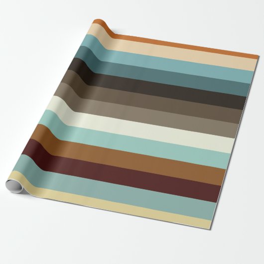 Retrostrepen Cadeaupapier (Uitgerold)