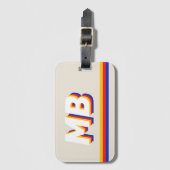 Retrostrepen gepersonaliseerd Initiaal monogram Bagagelabel (Voorkant (verticaal))